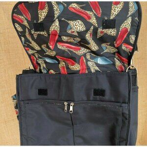 CUTEST ROOMY BLACK DIAPER BAG by Messenger with Covered Changing Pad